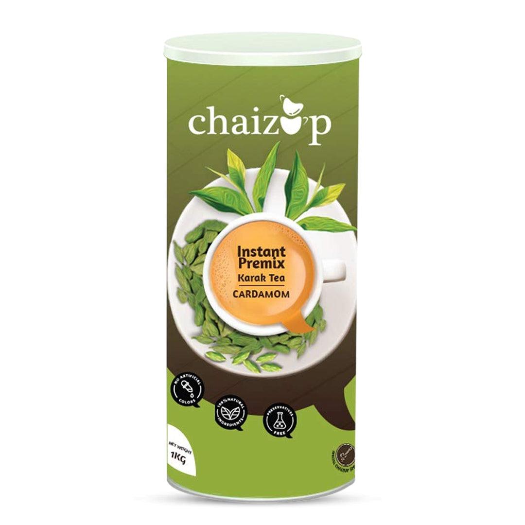 Chaizup Premium 1 Min Instant Cardamom Tea Premix - 1kg Can | Cardamom Flavours | Approx. 72 Servings | 1kg